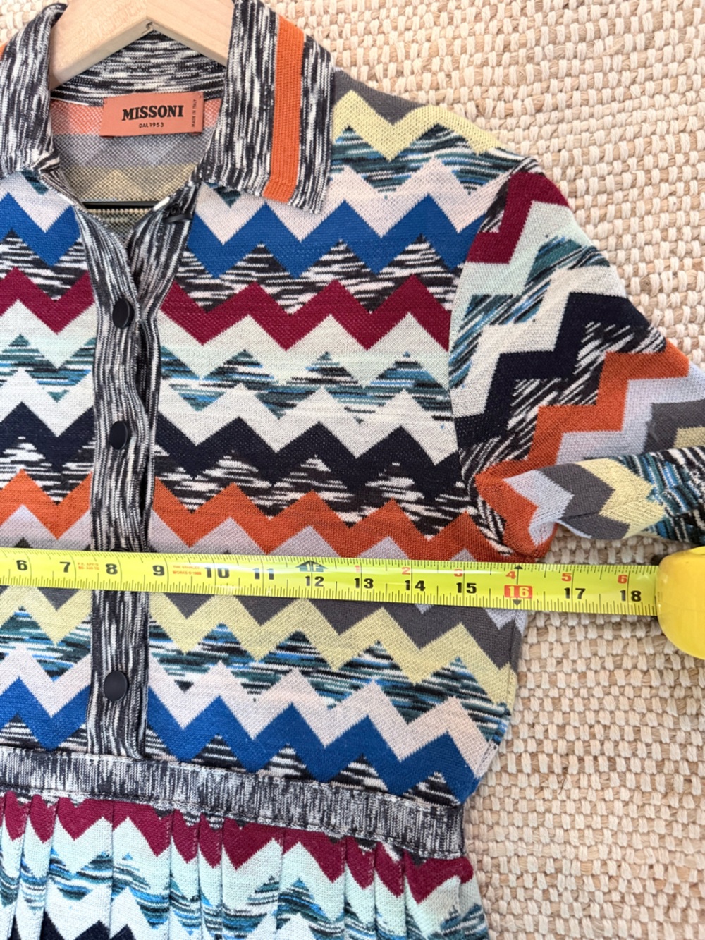Missoni Zigzag Knit Polo Dress Style 1902MDG00380 Wool Made in Italy Size 38 / 2 - Picture 8 of 10